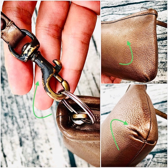 COACH⚡️Auth Metallic Bronze Extra Large Wristlet - Picture 6 of 8